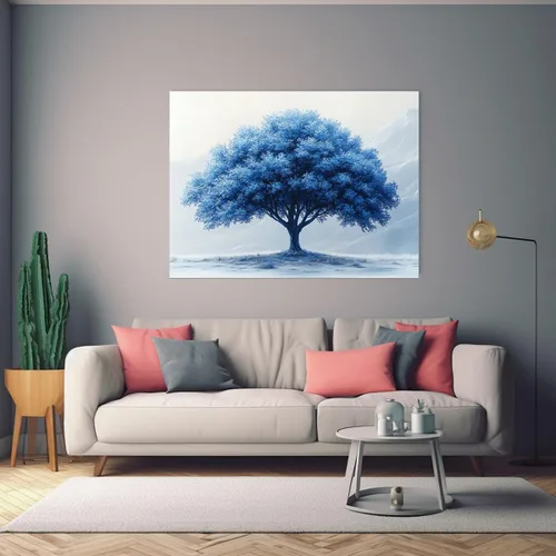 Vista 4 de VOCBAN Tree of Life Wall Art The Picture Artwork Canvas Prints Tree Pictures Poster Retro Artwork for Bedroom Living Room Home Decoration(blue