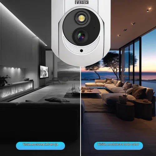 Vista 7 de EVERSECU Cámara de seguridad PTZ inalámbrica 2K Plug&Play, enchufe de toma de corriente incorporado, detección de movimiento, seguimiento automático
