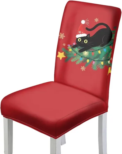 Vista 21 de HUGS IDEA Juego de 2 fundas para sillas de comedor con diseño de muñeco de nieve azul para silla Parsons, de elastano, lavables, antipolvo