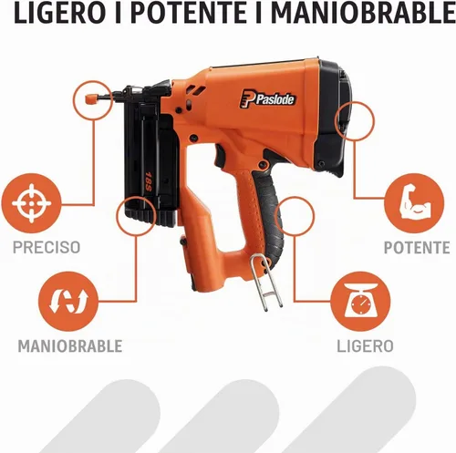 Vista 2 de Paslode 918100 clavadora inalámbrica de calibre 18, no necesita compresor