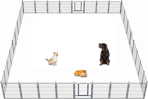 Vista 19 de Corralito para perros, 32/40/45 pulgadas de altura en resistente, plegable para interiores y exteriores, valla antióxido para ejercicio de perros