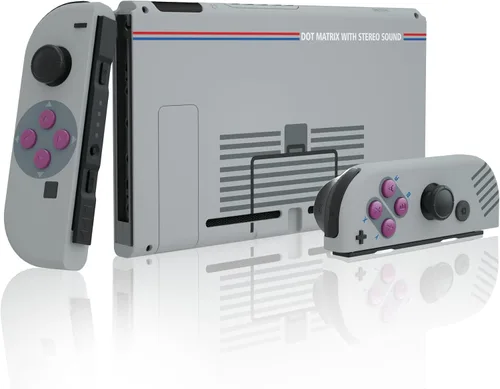 Vista 3 de eXtremeRate - Placa trasera para Nintendo Switch Console, NS Joycon con carcasa de mando de mano con botones de juego completo, carcasa de repuesto