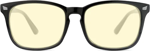 Vista 13 de TIJN Gafas de dormir con bloqueo de luz verde azul, lente de luz roja para juegos de computadora, fatiga de pantalla y protección UV Negro