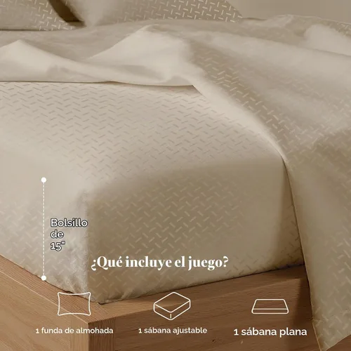 Vista 3 de Threadmill Juego de sábanas de algodón Twin Sábanas 100% algodón para cama tamaño Twin Juego de sábanas de satén jacquard damasco con bolsillo
