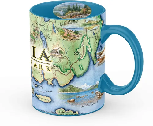 Vista 42 de Taza de cerámica con mapa de 1000 islas de Xplorer Maps (16oz) – Taza de café libre de BPA para bebidas frías y calientes – Perfecta para oficina
