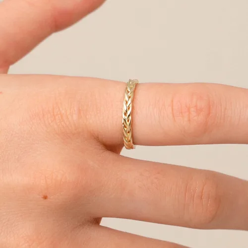 Vista 3 de Gelin 14K Solid Gold Stackable Ring for Women