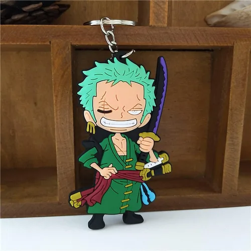 Vista 3 de Wiazhu Onepiece - Figura de anime japonés, Roronoa Zoro, llaveros de mercancía