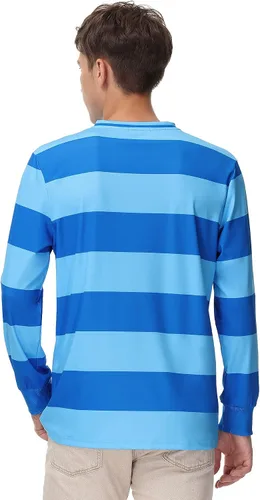Vista 6 de Arvilhill Disfraz de Halloween para adultos, camisa polo clásica a rayas