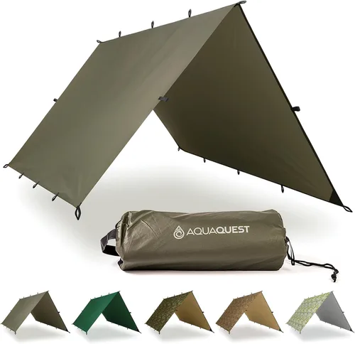 Vista 8 de AquaQuest Defender - Lona resistente impermeable (20,000 mm) con costuras selladas para camping, bushcraft y supervivencia