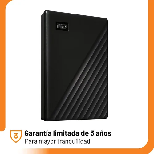 Vista 7 de WD 4TB My Passport, Disco duro externo portátil, negro, software de respaldo con defensa contra ransomware y protección con contraseña, compatible