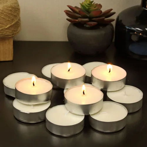 Vista 2 de Stonebriar Paquete de 20 velas de té sin perfume de gran tamaño con 9 horas de tiempo de combustión extendido