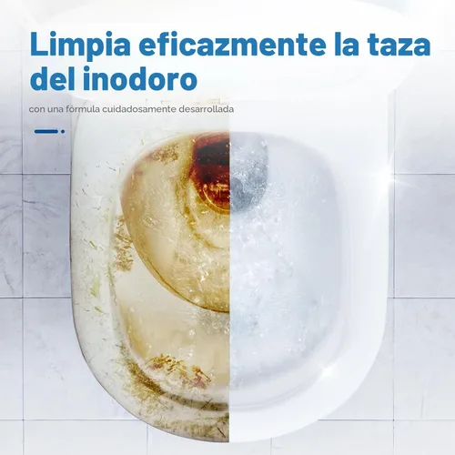 Vista 3 de Tabletas limpiadoras de inodoro Vacplus 30 UNIDADES, limpiadores automáticos de inodoro con blanqueador para desodorizar y desincrustar, limpiador
