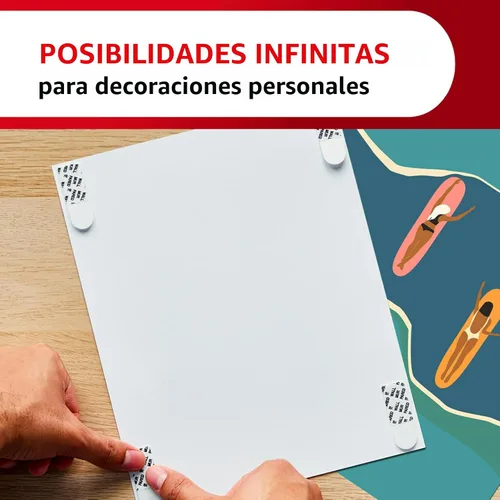 Vista 7 de Tiras adhesivas para póster Command, colgadores para pósteres sin daños, tiras adhesivas para pared sin herramientas para pósteres, 64 tiras