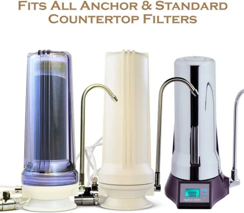 Vista 3 de Anchor AF-1002 - Cartucho de repuesto de 3 etapas para sistemas de filtración de agua de encimera, elimina metales pesados, cloro, PFAS, mal sabor