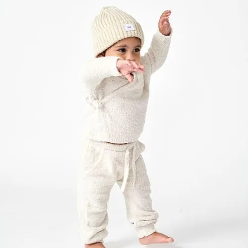 Vista 8 de 7 AM Enfant Baby Wrap Top - Ultra-Soft Fabric Side-Snap for Babies, Machine Washable Comfortable Warm Long Sleeved Wrap Top