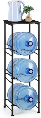 Vista 9 de OYEAL Soporte para Jarra de Agua de 5 Galones Organizador de Botellas de Agua con Estante, Estante de Almacenamiento de Botellas de Agua de Servicio