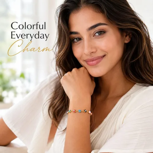Vista 3 de choice of all Pulseras contra el mal de ojo azul, joyería Ojo Hamsa, delicadas pulseras de eslabones dorados para mujer, protección turca
