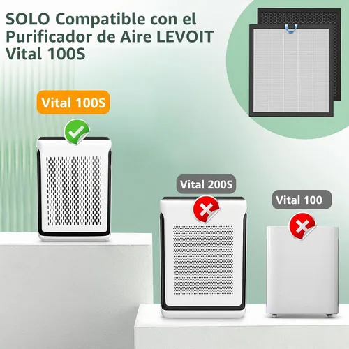 Vista 2 de Vital 100S Replacement Filter for LEVOIT Vital 100S-P Air Purifier Filtro básico Vital 100s