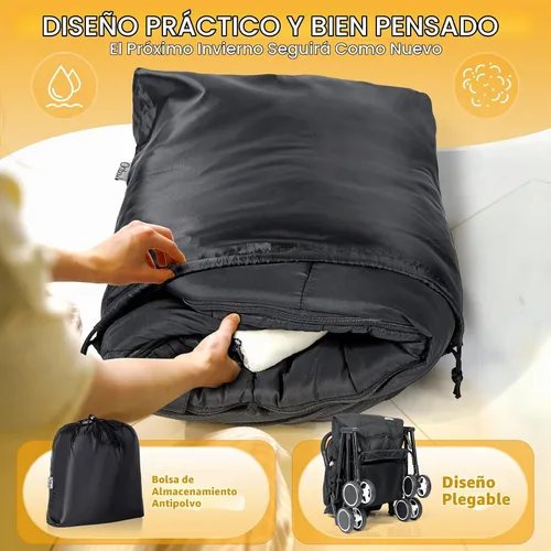 Vista 6 de IvyWind Saco para Pies de Cochecito, Saco de Invierno para Cochecito de Bebé con Cremallera Extraíble, Saco de Dormir Universal Cálido para Clima