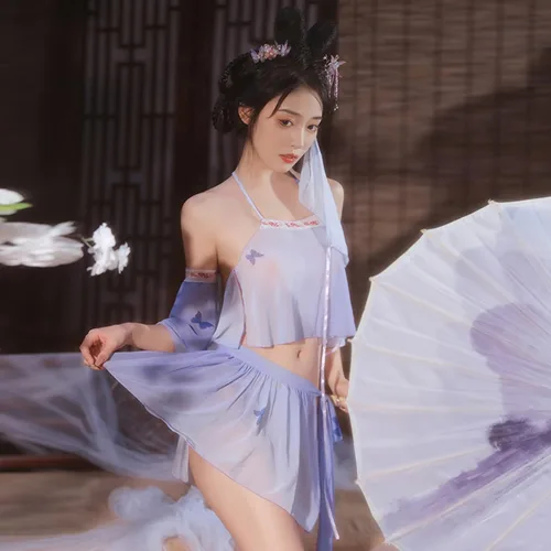 Vista 7 de Disfraz chino sexy de cheongsam oriental tradicional elegante traje de dinastía Tang Hanfu