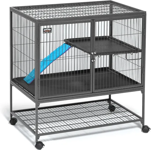 Vista 9 de Jaula para hurón MidWest Homes for Pets, modelo Deluxe Ferret Nation, Nación Hurón, Platino/Gris