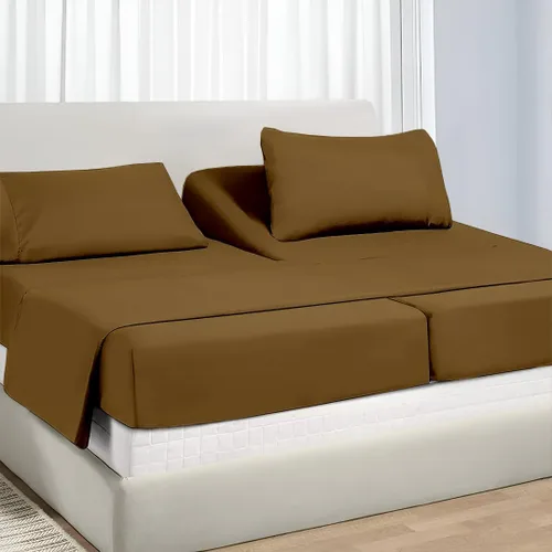 Vista 36 de Juego de sábanas divididas tamaño King para camas ajustables con bolsillo profundo, juegos de sábanas bajeras individuales XL para cama ajustable