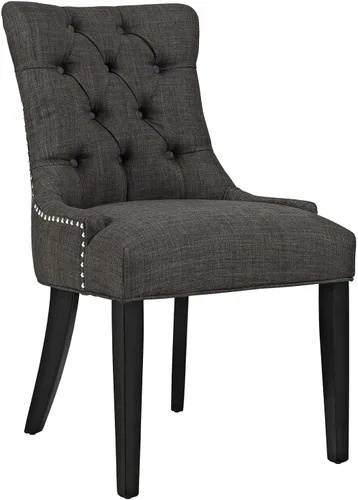 Vista 14 de Modway Regent - Silla de comedor de tela tapizada con botones en color blanco
