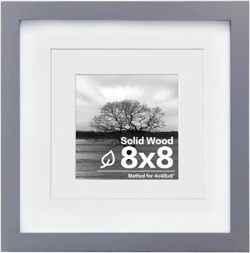 Vista 183 de Egofine - Portarretratos de 4 x 6 pulgadas, de madera maciza con plexiglás, para fotos de 3.5 x 5 con paspartú o de 4 x 6 sin paspartú, para colocar