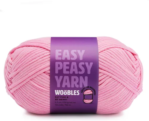 Vista 8 de Woobles Easy Peasy Hilo para Principiantes - Hilo de Ganchillo y Tejer - Mediano #4 Worsted - Mezcla de Algodón-Nailon