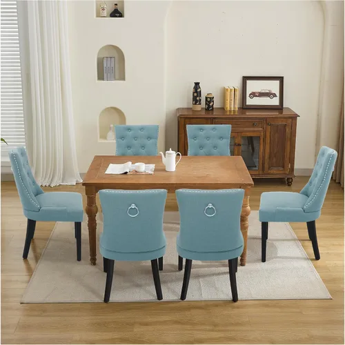 Vista 10 de Juego de 2 sillas de comedor modernas con respaldo, color beige