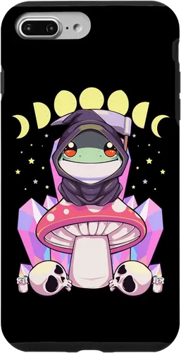 Vista 9 de Funda para iPhone 15 Pastel Goth Kawaii Mushroom Moon Phase Grim Reaper Frog Case