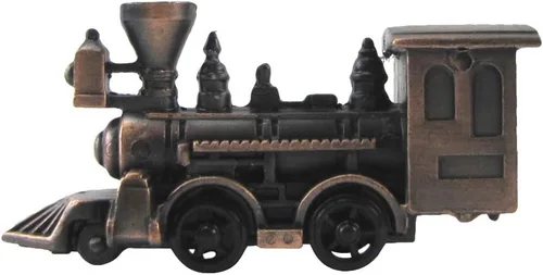 Vista 3 de Treasure Gurus Die Cast Modelo Locomotora Sacapuntas Diecast Steam Engine Train Railfan Gift
