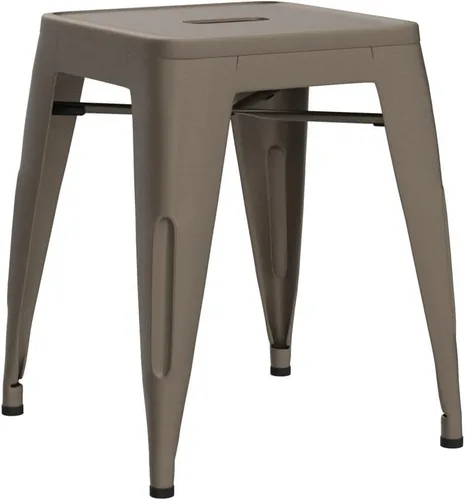 Vista 5 de Taburetes cortos de 18 pulgadas para taburetes de aula, juego de 4 sillas de comedor, taburetes de bar de metal, apilables, taburete corto