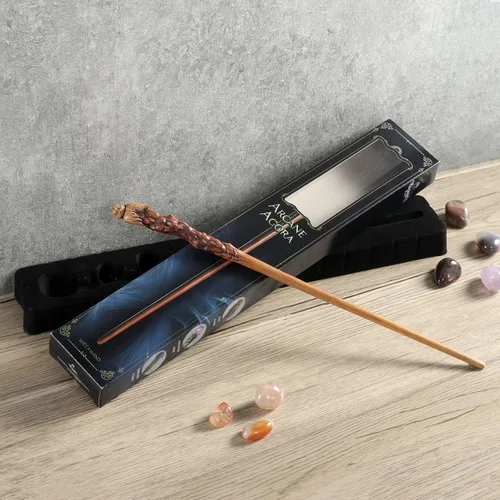 Vista 6 de Veronese Design 14 3/8 pulgadas Búho varita mágica resina coleccionable Wizard Prop