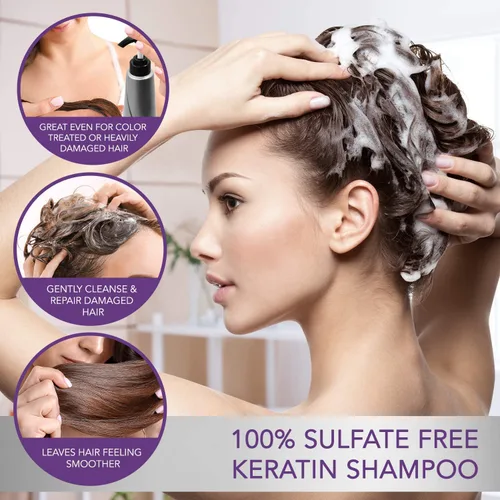 Vista 6 de Inova Professional Silk Keratin Smooth Protection Champú sin sulfatos (3.4 onzas), blanco