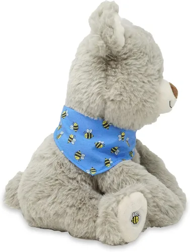 Vista 7 de Cuddle Barn My Bear Coby - Animal de peluche animado de oso de peluche, canto gris de 11 pulgadas
