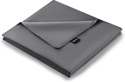 Vista 10 de ZonLi Funda de manta refrescante con peso, certificado Oeko-tex, 100% fibra de bambú natural pura, (gris, 48 x 72 pulgadas), funda de edredón