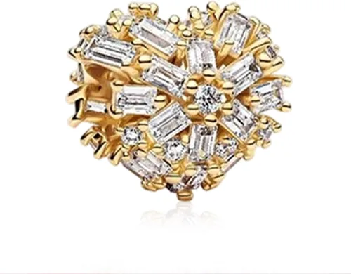 Vista 12 de Abalorios de plata de ley 925 para pulseras, dijes de amor y corazón, flor de cerezo, joyería para mujer