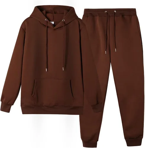Vista 9 de CHAIRAY Conjunto deportivo unisex de 2 piezas con capucha para mujer 01Albaricoque