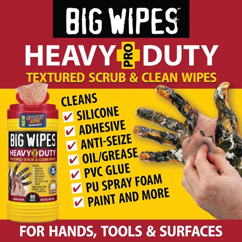 Vista 34 de BIG WIPES Recipiente multisuperficie resistente, paños de limpieza súper absorbentes para manos, superficies y herramientas, recipiente de 80