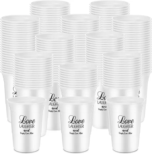 Vista 7 de Nuenen 100 vasos de plástico desechables de 16 onzas a granel, taza de recepción de boda transparente para despedida de soltera, aniversario