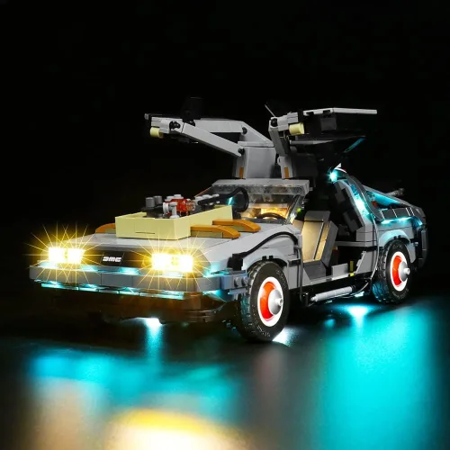 Vista 6 de VONADO Kit de luz LED compatible con Lego Back to the Future Time Machine 10300 (sin modelo), kit de iluminación compatible con juguetes