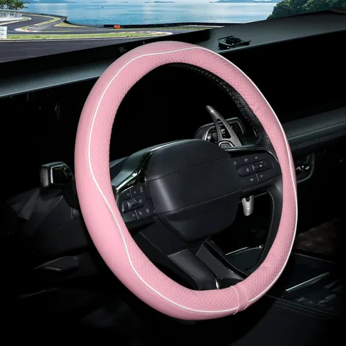 Vista 11 de Rueesh Funda de cuero de microfibra universal para volante de 14.5-15 Negro