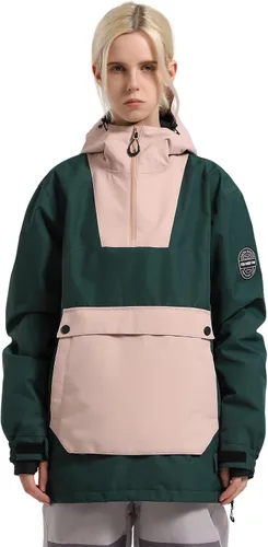 Vista 7 de GSOU SNOW - Chaqueta de esquí para mujer, abrigo de nieve, impermeable, cortavientos, chaqueta de snowboard, aislada, cálida, para invierno