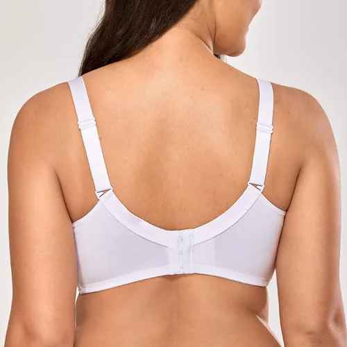 Vista 2 de DELIMIRA Bralette de algodón para mujer, con bolsillos para mastectomía, sin varillas, poscirugía, talla grande, para dormir