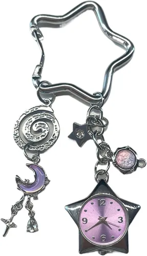 Vista 13 de Vhitler Vintage Keychain Retro Pocket Watch Bag Charms for Handbag Y2k Emo Accessories Backpack Charms 2000s Grunge Aesthetic Hueso Negro
