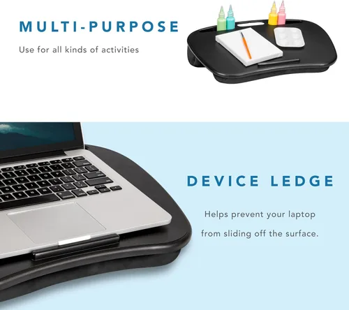 Vista 5 de LAPGEAR MyDesk Escritorio de Regazo con Repisa para Dispositivos y Soporte para Teléfono - Negro - Se Adapta a Portátiles de hasta 15.6 Pulgadas
