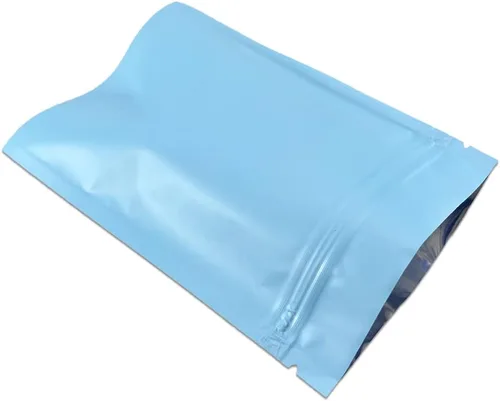 Vista 7 de FERENLI 100 unidades de bolsas planas con cierre de cremallera y auto-sellado para embalaje de papel de aluminio, bolsa de almacenamiento de café