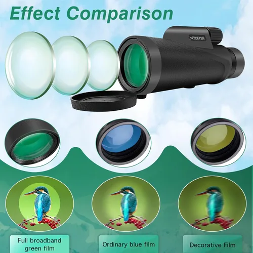 Vista 8 de Telescopio monocular de 8 x 42 – Grado militar, compacto, impermeable y a prueba de niebla, relleno de nitrógeno, óptica FMC con revestimiento