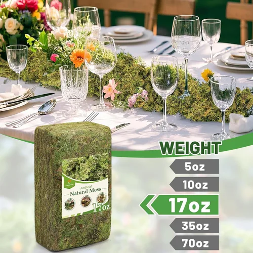 Vista 6 de Alphatool Paquete grande de musgo verde natural de 17 onzas para manualidades, musgo a granel para plantas de interior, jardines de hadas 17 oz